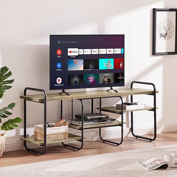 VECELO TV Stands for 55 Inch, Entertainment Center/Media Console Table - Image 2
