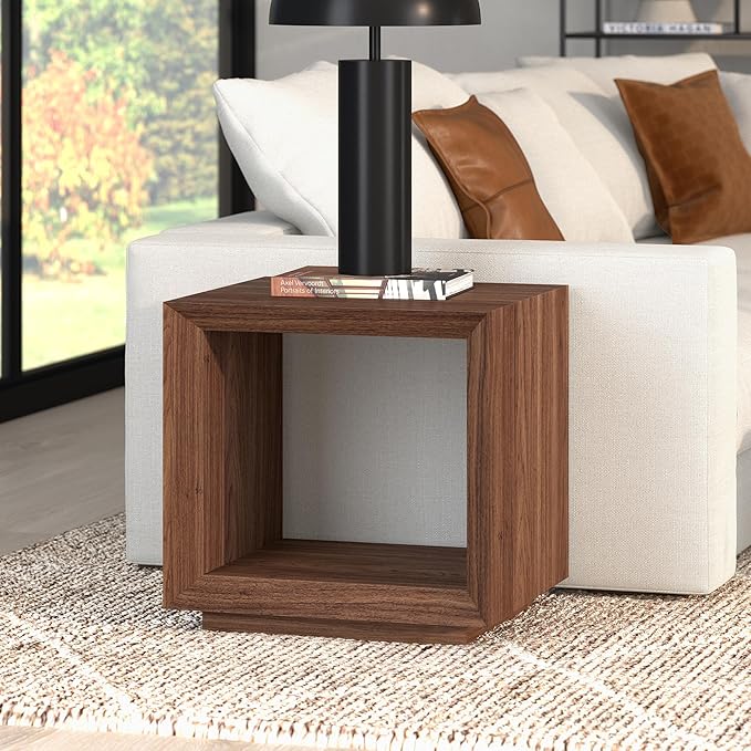 Henn&Hart 22" Wide Rectangular Side Table in Satin Walnut, - Image 2