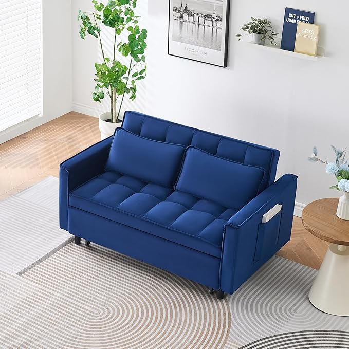 Ball & Cast 55" Convertible Sofa Bed, 3 in 1 Sleeper Sofa W/Pull-Out Bed - Image 3