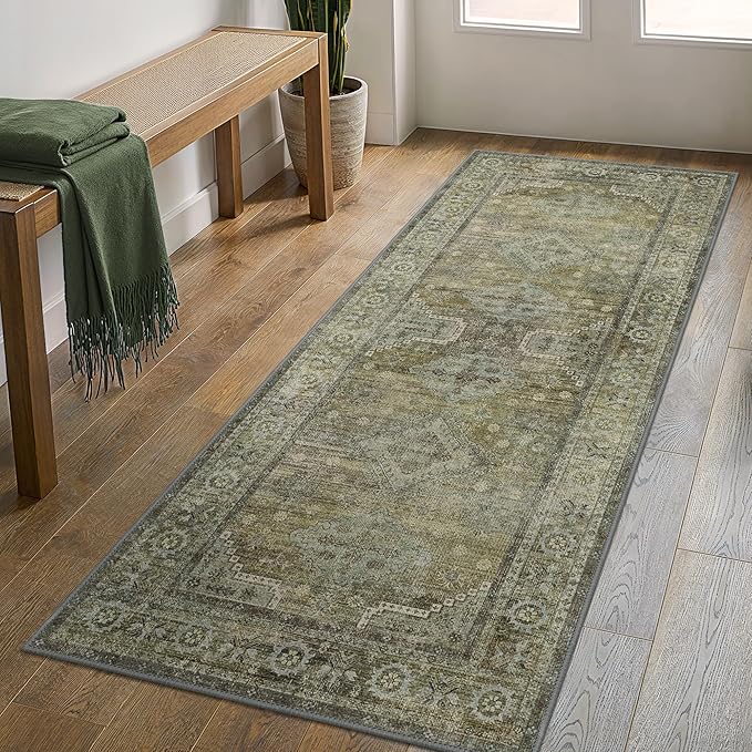 GENIMO Runner Rug 2x12 Non Slip Machine Washable Vintage Hallway Runner Rugs - Image 2