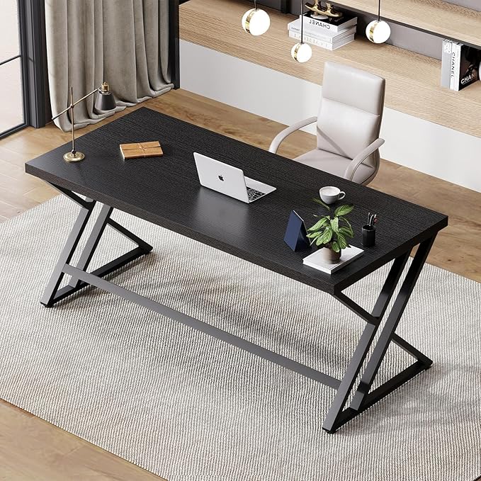 LVB Modern Black Computer Desk, Long Industrial Home Office Desk - Image 8