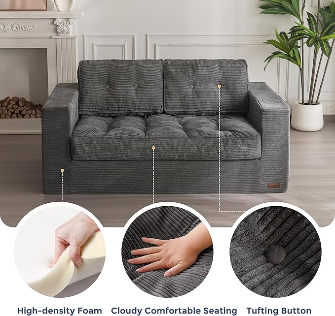 MAXYOYO Bean Bag Chair for Adults, Upholstered Floor Sofa - Image 7