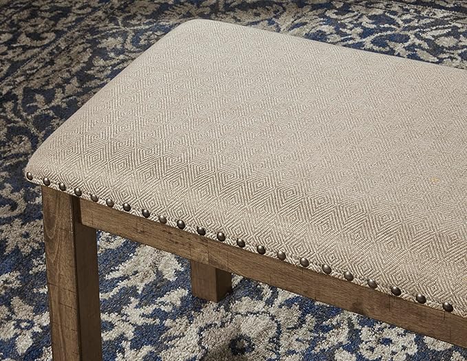 Signature Design by Ashley Moriville Casual Rustic Upholstered Dining Bench - Image 10