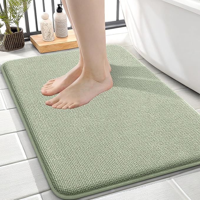 OLANLY Thick Memory Foam Bath Mat Rug 24x16, Extra Soft Absorbent Bathroom Rug by OLANLY