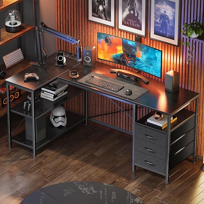 Huuger L Shaped Office Desk - Image 8