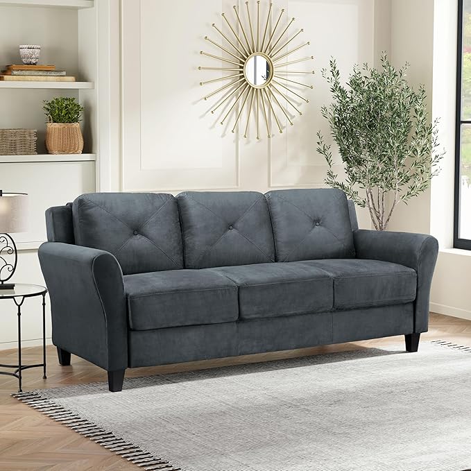 Lifestyle Solutions Harrington Sofa in Grey, Dark Grey by LifestyleSolutions