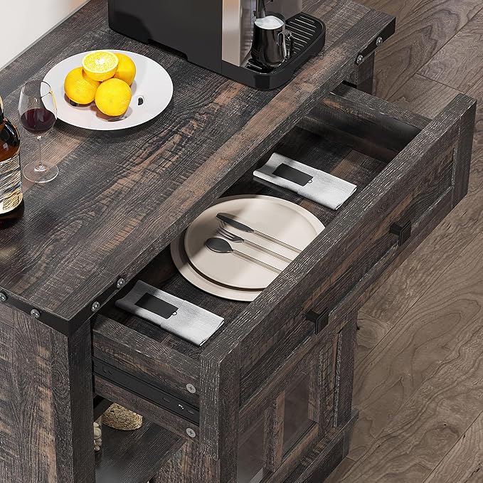 DWVO Farmhouse Coffee Bar Cabinet, Sideboard Buffet Cabinet - Image 7