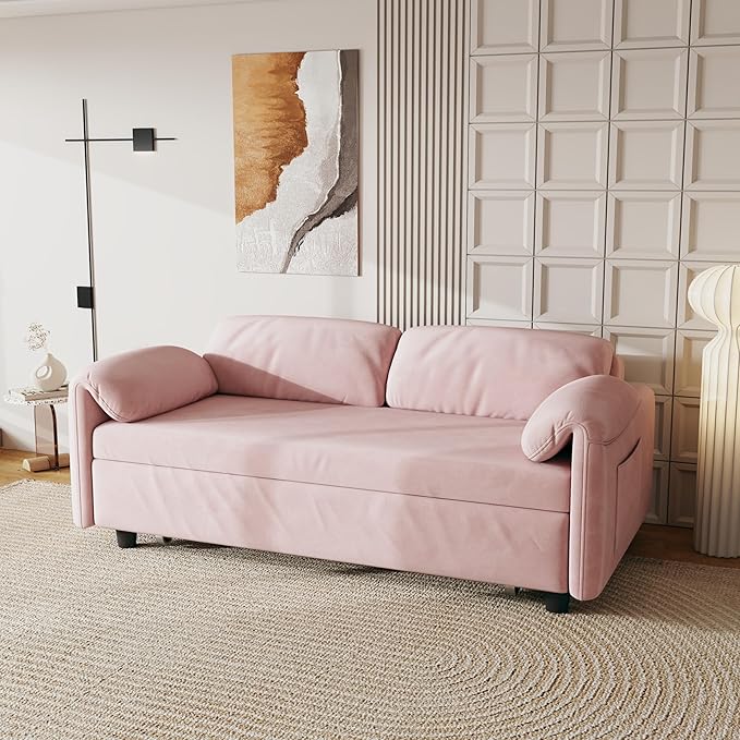 ERYE 3 in 1 Loveseat Sofa Convertible Sleeper Sofabed, Functional Recliner - Image 2