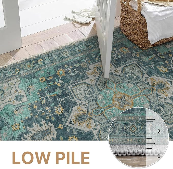 GENIMO 2x10 Runner Rugs for Hallway, Machine Washable Non Slip Vintage Rugs - Image 4