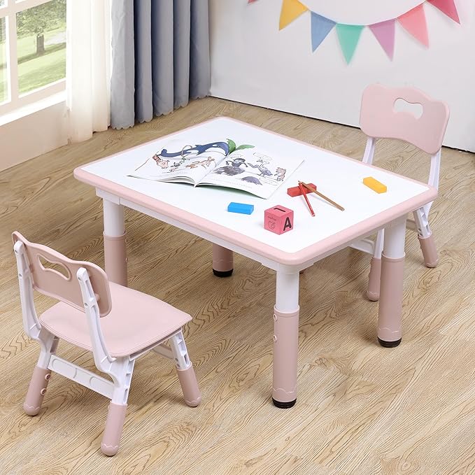 Adjustable Kids Table & Chairs Set by CuFun