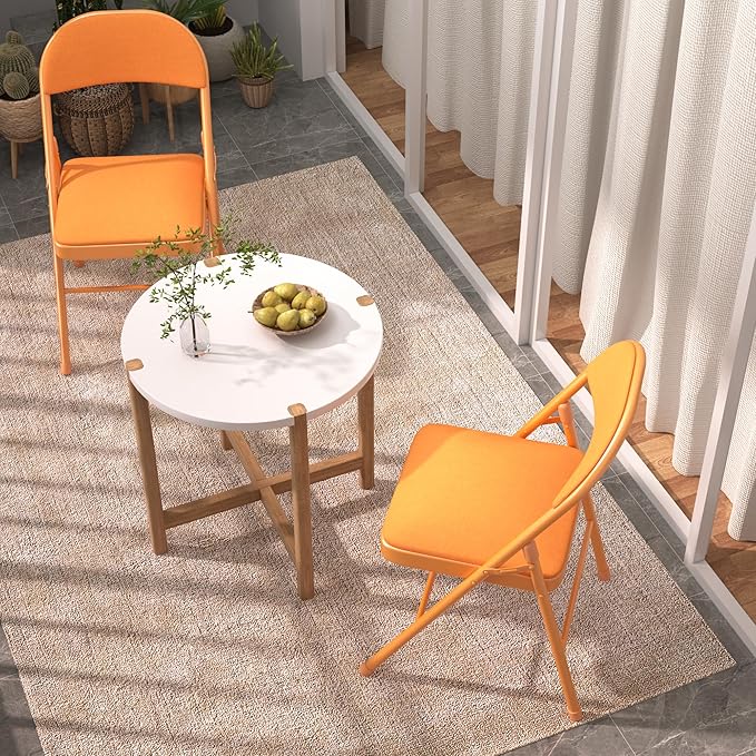 VECELO Padded Folding Chairs 4 Pack, Comfortable Cushioned Seat & Backrest - Image 8