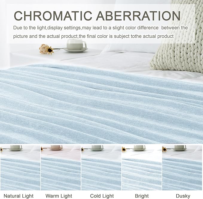 Chenille Throw Blanket for Couch 50"X 60", Soft Cozy Throws - Image 6