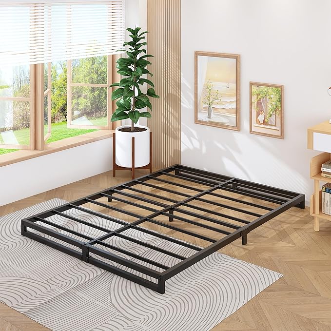4 Inch California King Bed Frames No Box Spring Needed Heavy Duty Metal Cal - Image 5