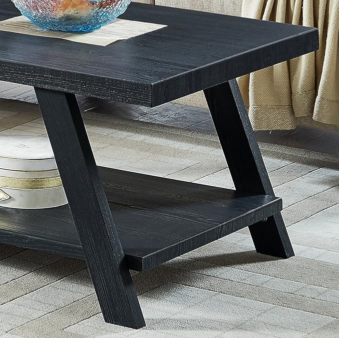 Roundhill Furniture Athens Contemporary Replicated Wood Shelf Coffee Table in - Image 2
