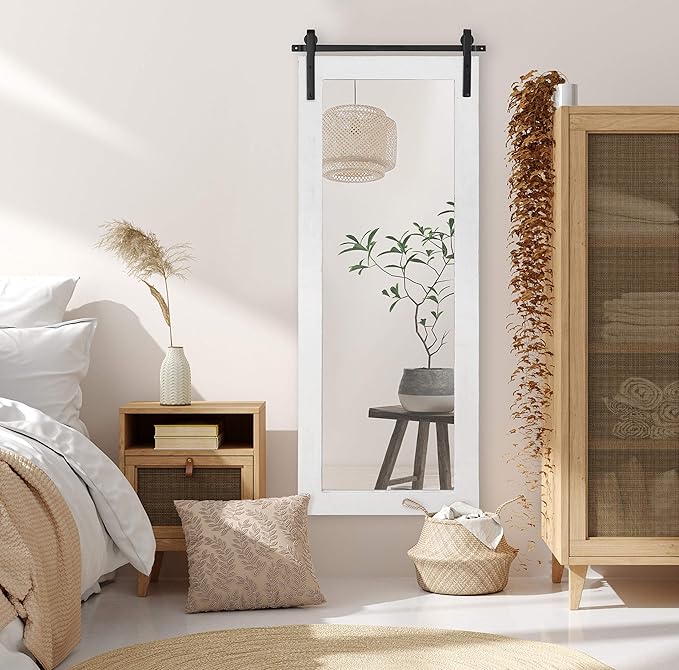 Kate and Laurel Cates Farmhouse Wood Framed Full Length Panel Mirror, 18 x 50 - Image 2