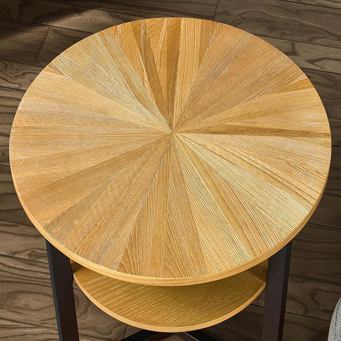 LEEMTORIG Round Side Table, High End Table Nightstand - Image 6