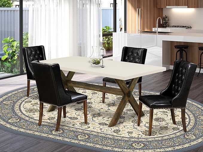 East West Furniture X727FO749-5 5 Piece Modern Dining Table Set Includes a - Image 2