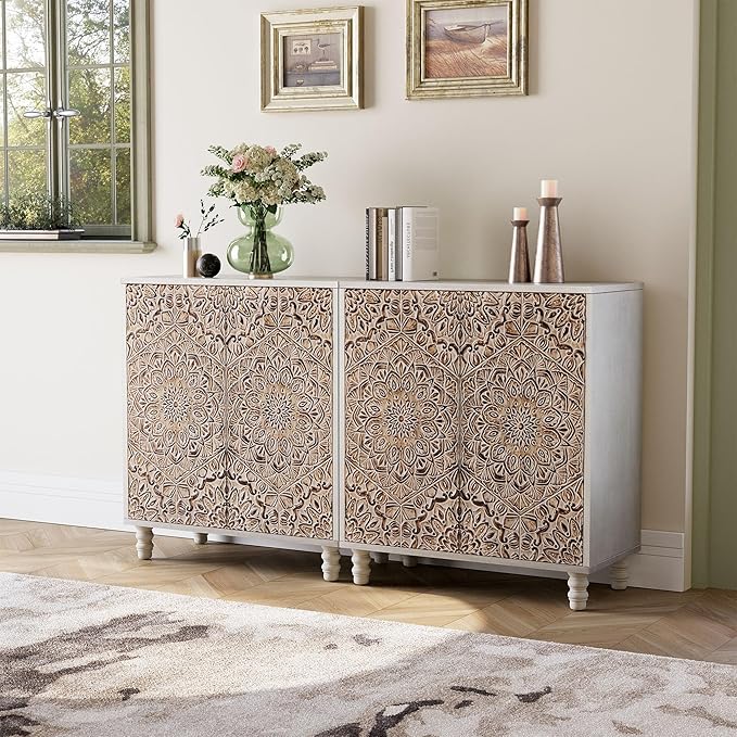 COSIEST Set of 2 32" Buffet Sideboard Cabinets - Image 4
