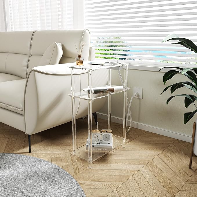 HMYHUM Acrylic Narrow Side Table - Image 2