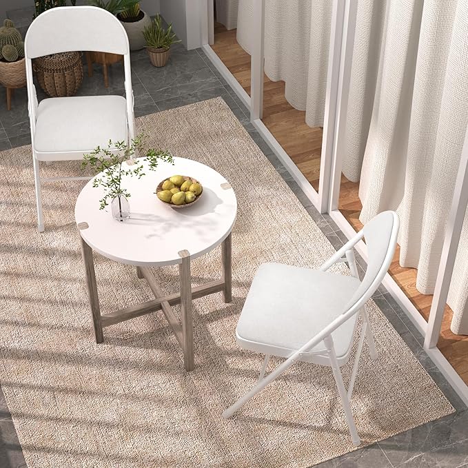VECELO Padded Folding Chairs 4 Pack, Comfortable Cushioned Seat & Backrest - Image 8