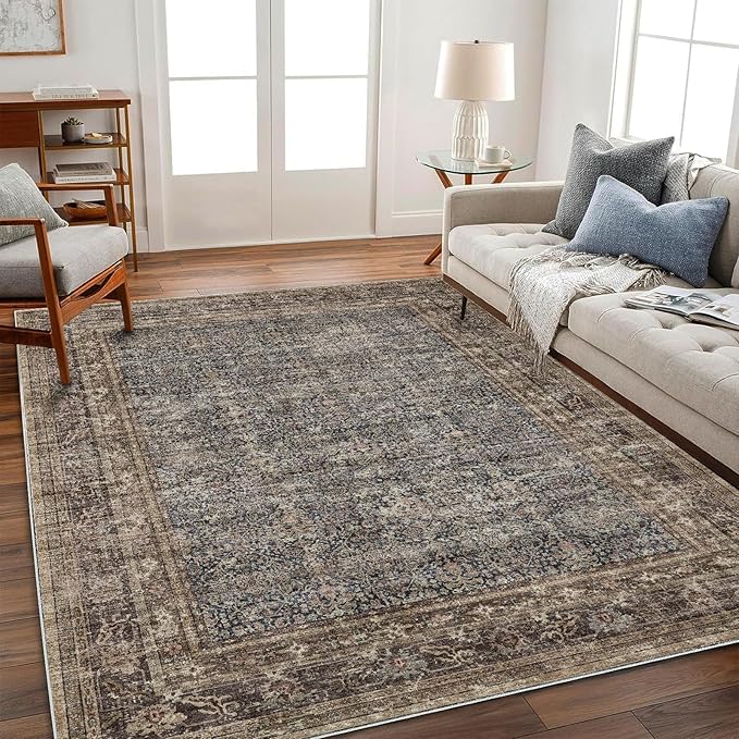 Area Rug 5'x7' Washable Rug Traditional Floor Cover Thin Retro Kitchen Indoor by CHAMPLANT