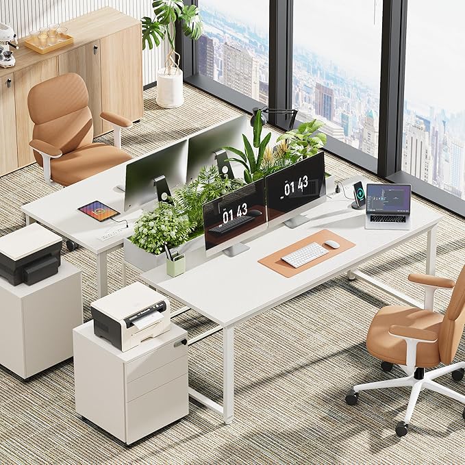 Huuger 55 x 24 inch Desk with Power Outlets & USB-C, Deeper & Thicker Desktop - Image 8