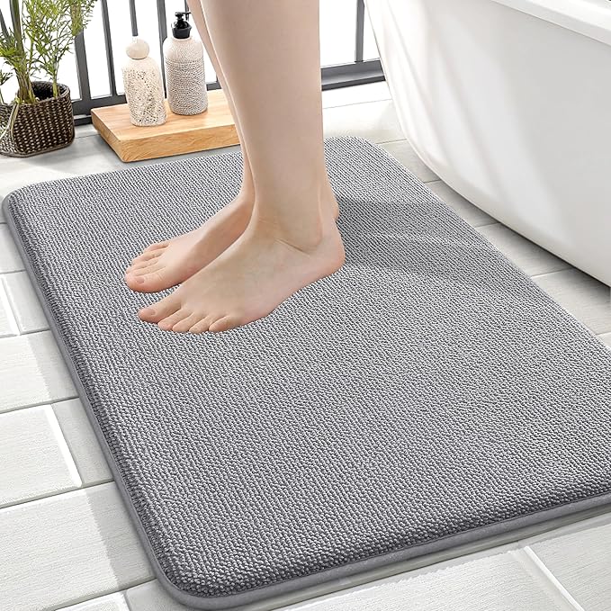 OLANLY Thick Memory Foam Bath Mat Rug 24x16, Extra Soft Absorbent Bathroom Rug by OLANLY
