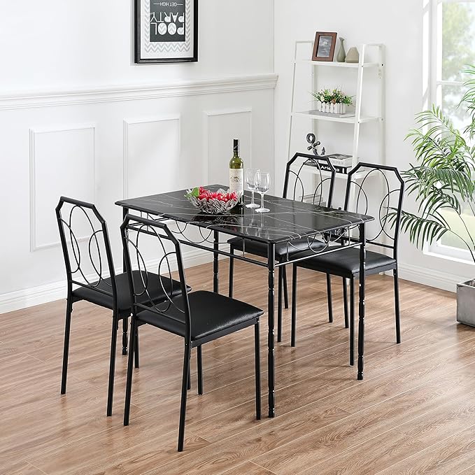 VECELO 5 Piece Dining Table Set - Image 3