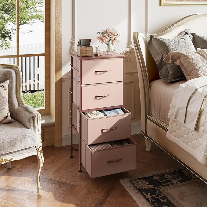 WLIVE 4 Drawers Dresser for Bedroom, Dresser for Hallway, Sturdy Steel Frame - Image 2