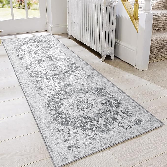 GENIMO Runner Rug 2x6, Machine Washable Non Slip Vintage Hallway Runner Rug by GENIMO
