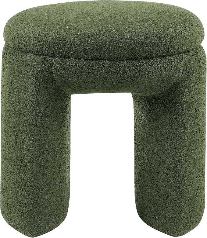 Furniture of America Rami Modern 18-inch Solid Wood Upholstered Ottoman - Image 3