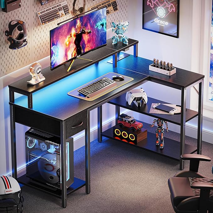 SUPERJARE 47 inch Reversible L Shaped Desk - Image 2