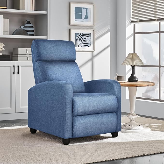 Yaheetech Fabric Recliner Chair Sofa Ergonomic Adjustable Single Sofa - Image 2