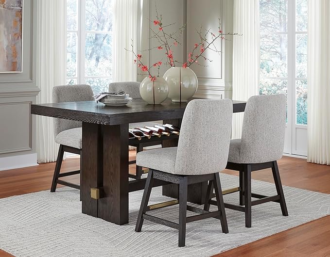 Signature Design by Ashley Burkhaus Urban Counter Height Upholstered Swivel Bar - Image 12