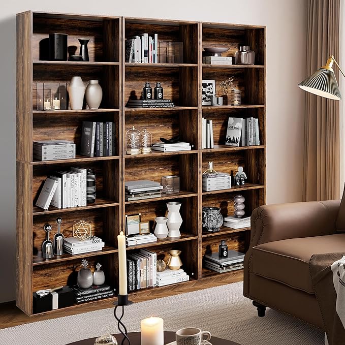 71" Tall Bookcase, 6-Tier Open Display Storage Shelves, Floor Standing Large - Image 8