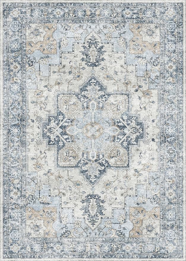GENIMO 6x9 Area Rugs for Living Room, Non Slip Machine Washable Rugs, Low Pile - Image 8