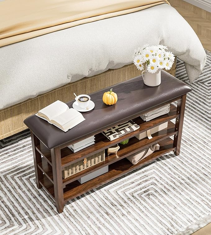 Shoe Bench Storage Rubberwood - Image 4