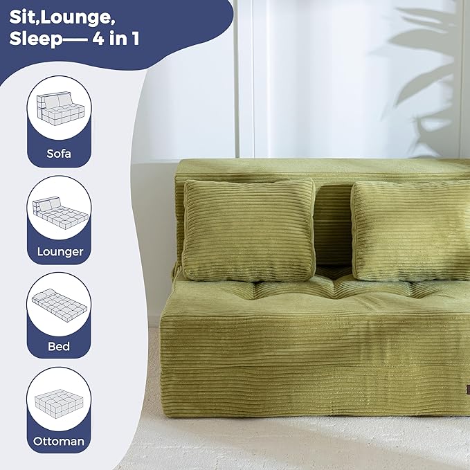 MAXYOYO Convertible Sofa Bed, Fold Out Loveseat Sleeper Sofa - Image 7