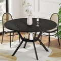 Black Dining Table for 4, 42 Inch Round Kitchen Table by MECHYIN
