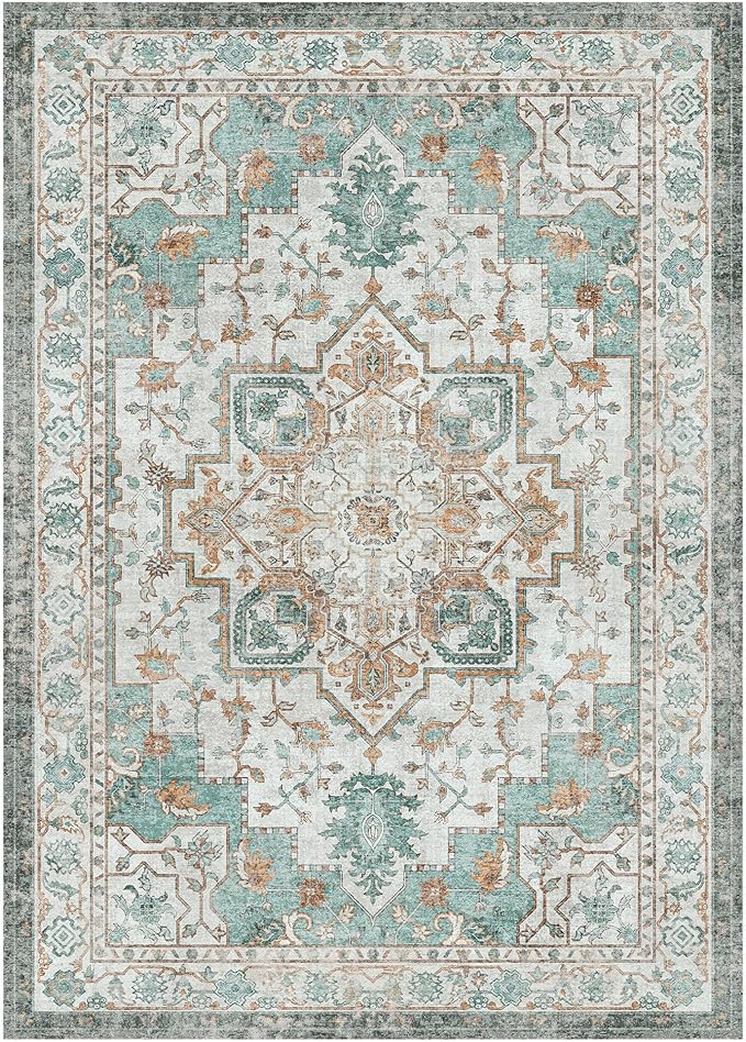 GENIMO 6x9 Area Rugs for Living Room, Machine Washable Non Slip Vintage Rugs - Image 7