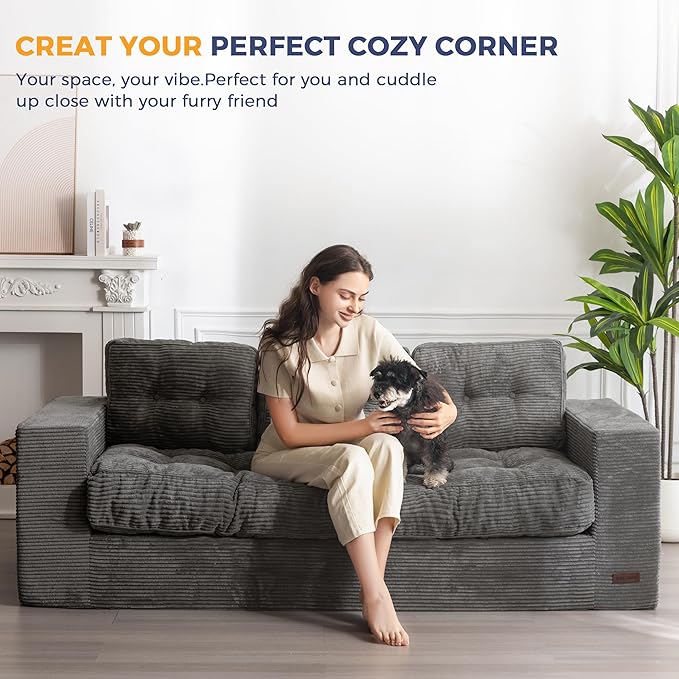 MAXYOYO 3 Seater Couch for Living Room, Boneless Couch - Image 9