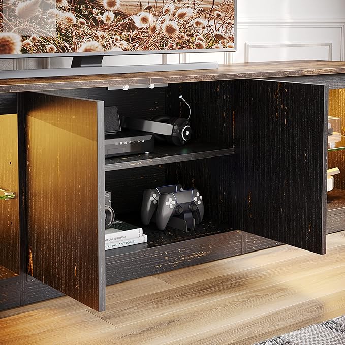 Bestier 70 Inch Led TV Stand for 75 Inch TV Large Entertainment Center Gaming - Image 5