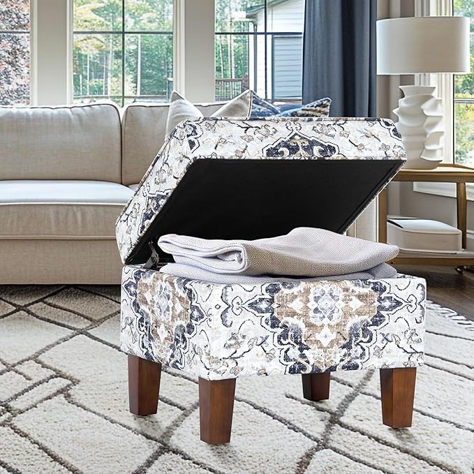 Home Decor | Dinah Collection Modern Storage Ottoman | Ottoman - Image 4