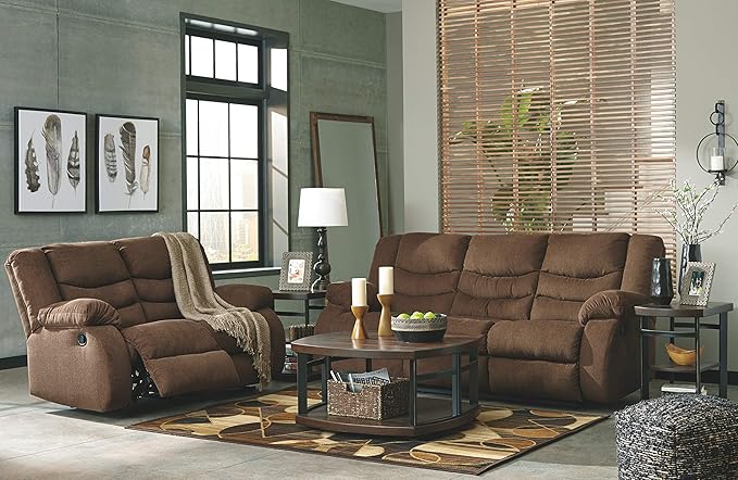 Signature Design by Ashley Tulen Upholstered Manual Pull-Tab Reclining Sofa - Image 2