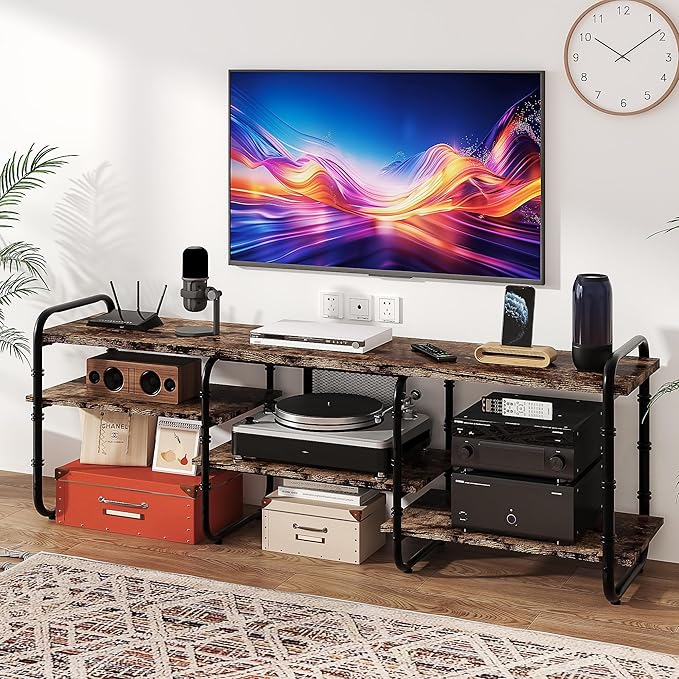 VECELO TV Stands up to 75 Inch, Entertainment Center/Media Console Table - Image 7