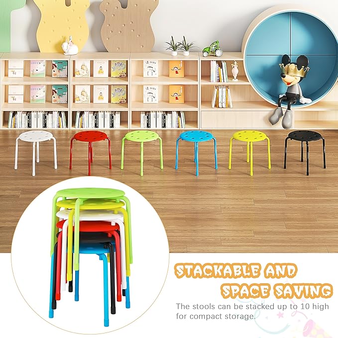 VECELO Stackable Stools for Classroom - Image 4