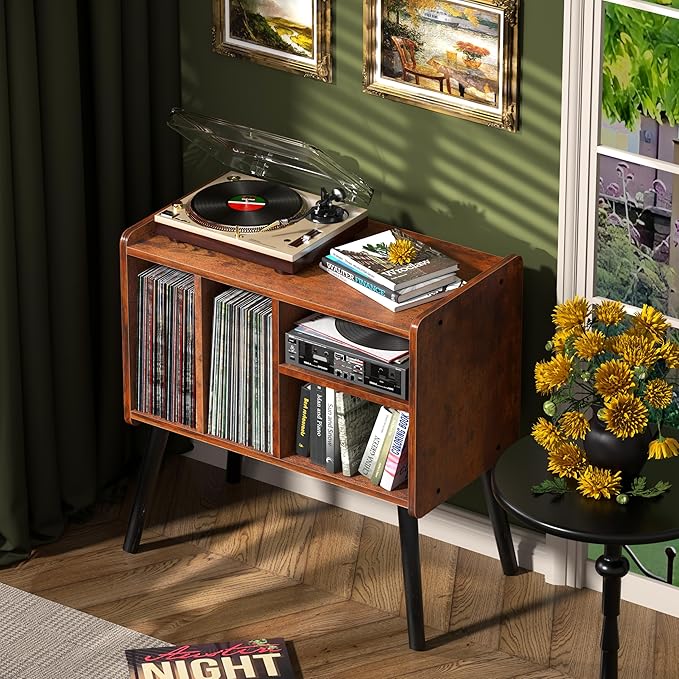 Record Player Table, Mid-Century Record Player Stand - Image 8