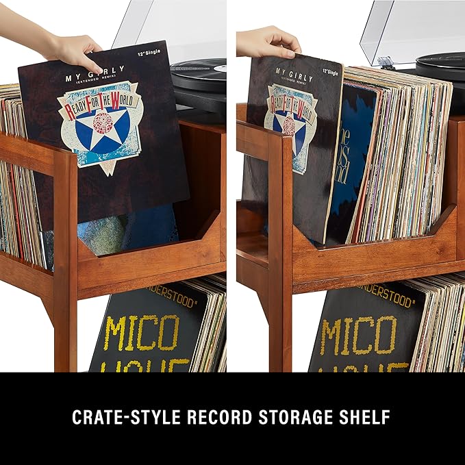Crosley Furniture Asheville Mid-Century Modern Media Console Record Player Stand - Image 7