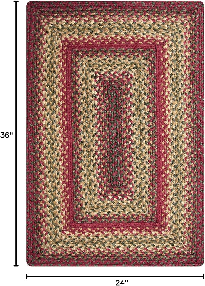 Homespice Cider Barn Cranberry Red Rectangle Braided Rug, 2x3' - Image 2