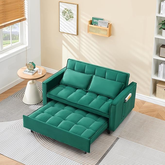 Ball & Cast 55" Convertible Sofa Bed, 3 in 1 Sleeper Sofa W/Pull-Out Bed - Image 5